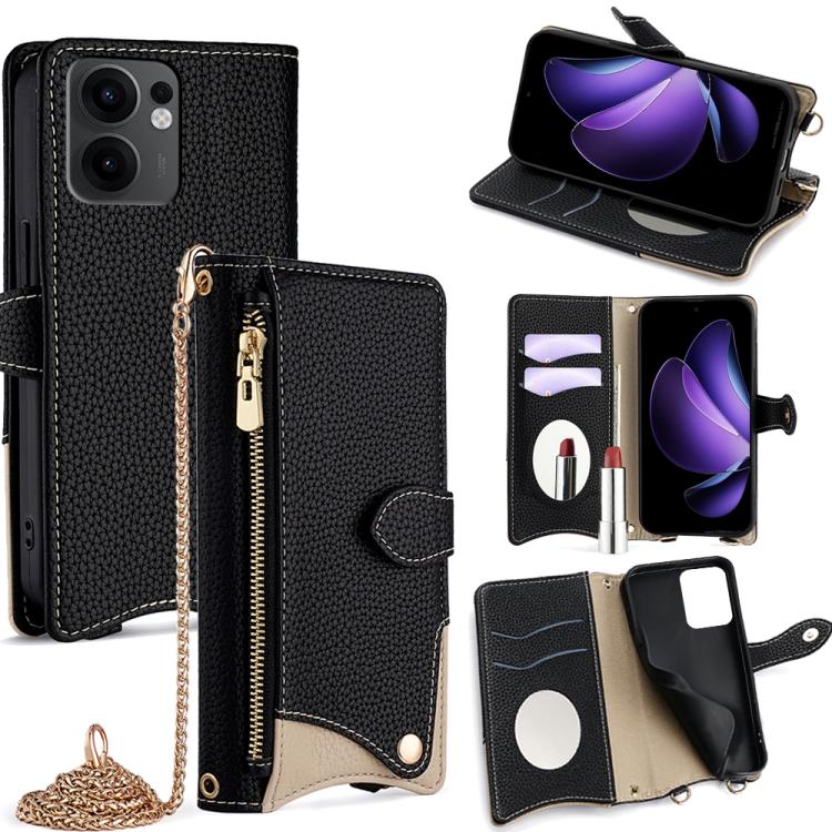 Crossbody Chain Fishtail Litchi Leather Phone Case, For OPPO Find X9, For OPPO F31 5G, For OPPO Find X9 Pro, For OPPO K13 Turbo Pro 5G, For OPPO Reno14 F 5G, For OPPO A5x 5G / A3 4G / 5G / A3x 4G / 5G, For OPPO Find X8s+, For OPPO Find X8s             ...