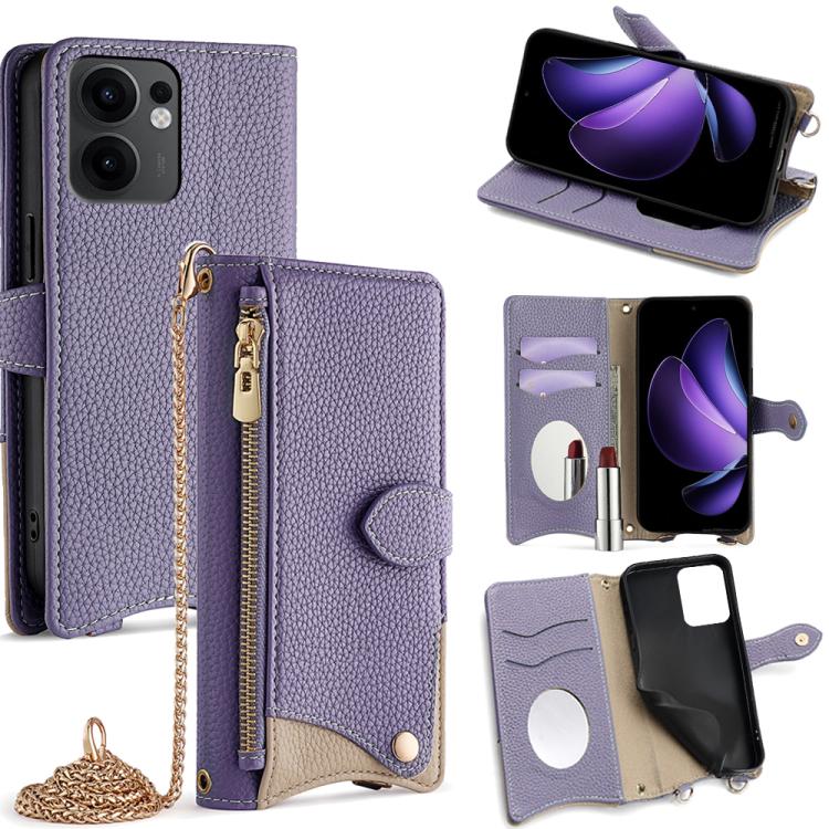 Crossbody Chain Fishtail Litchi Leather Phone Case, For OPPO Find X9, For OPPO F31 5G, For OPPO Find X9 Pro, For OPPO K13 Turbo Pro 5G, For OPPO Reno14 F 5G, For OPPO A5x 5G / A3 4G / 5G / A3x 4G / 5G, For OPPO Find X8s+, For OPPO Find X8s             ...