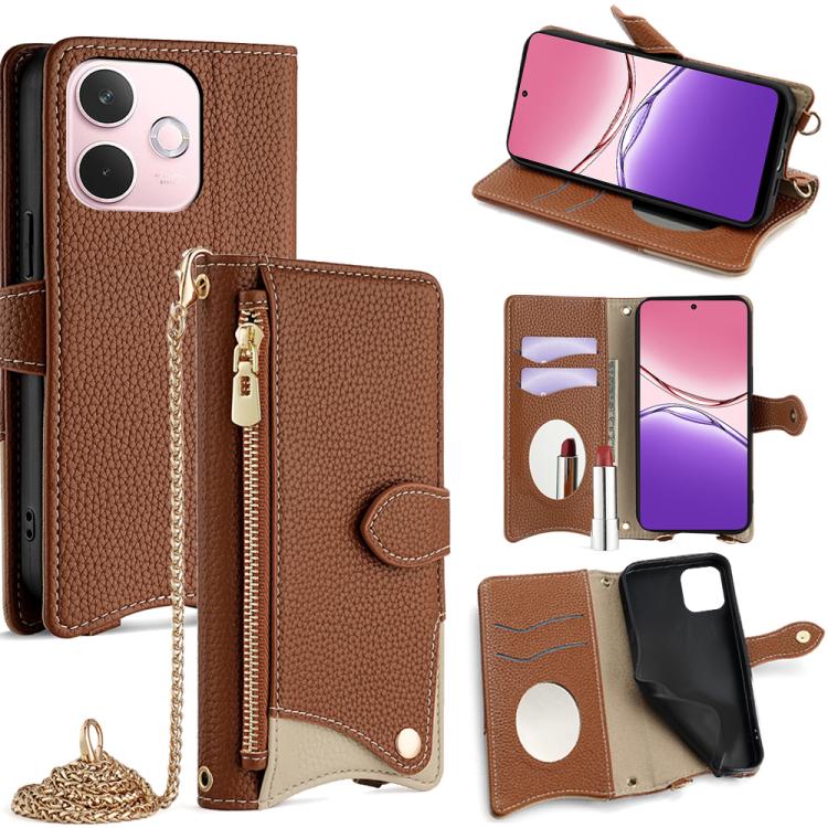 Crossbody Chain Fishtail Litchi Leather Phone Case, For OPPO Find X9, For OPPO F31 5G, For OPPO Find X9 Pro, For OPPO K13 Turbo Pro 5G, For OPPO Reno14 F 5G, For OPPO A5x 5G / A3 4G / 5G / A3x 4G / 5G, For OPPO Find X8s+, For OPPO Find X8s             ...