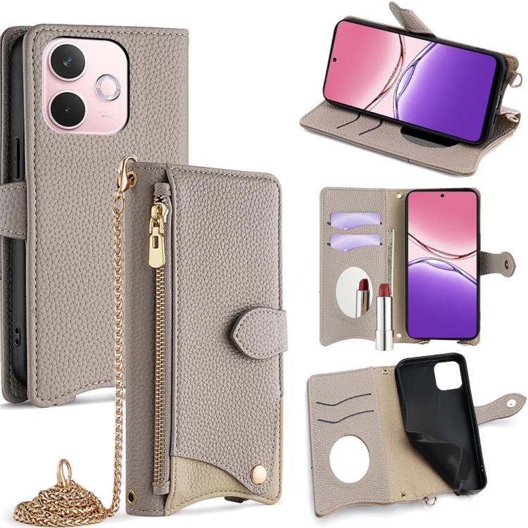 Crossbody Chain Fishtail Litchi Leather Phone Case, For OPPO Find X9, For OPPO F31 5G, For OPPO Find X9 Pro, For OPPO K13 Turbo Pro 5G, For OPPO Reno14 F 5G, For OPPO A5x 5G / A3 4G / 5G / A3x 4G / 5G, For OPPO Find X8s+, For OPPO Find X8s             ...