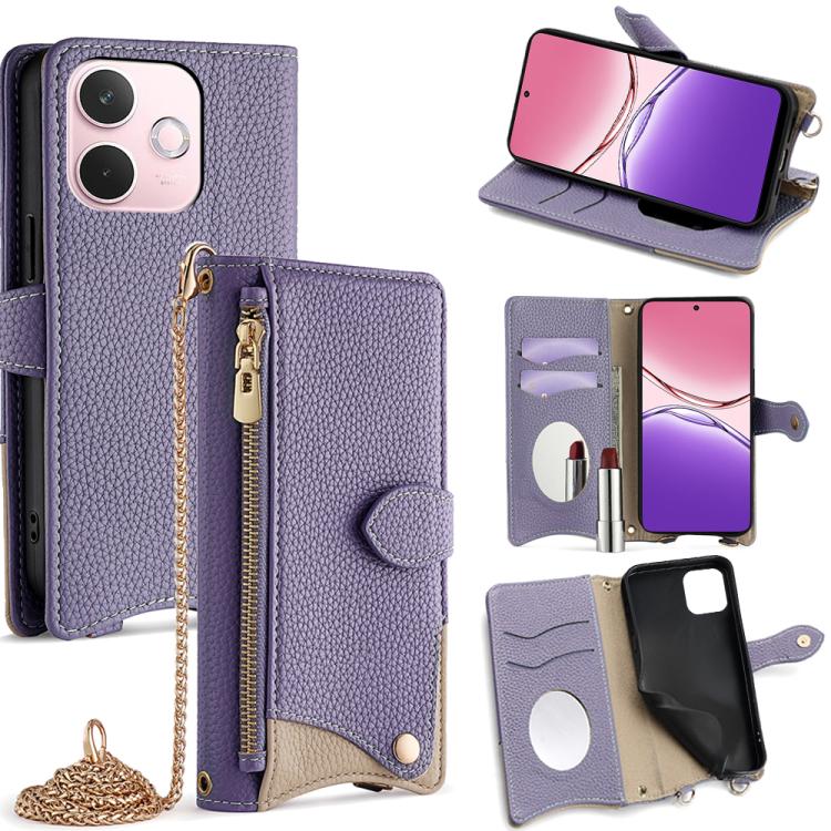 Crossbody Chain Fishtail Litchi Leather Phone Case, For OPPO Find X9, For OPPO F31 5G, For OPPO Find X9 Pro, For OPPO K13 Turbo Pro 5G, For OPPO Reno14 F 5G, For OPPO A5x 5G / A3 4G / 5G / A3x 4G / 5G, For OPPO Find X8s+, For OPPO Find X8s             ...