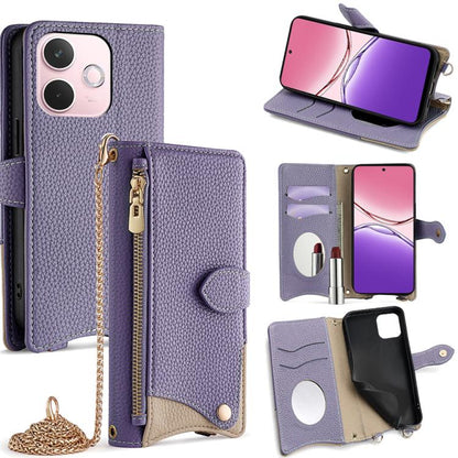 Crossbody Chain Fishtail Litchi Leather Phone Case, For OPPO Find X9, For OPPO F31 5G, For OPPO Find X9 Pro, For OPPO K13 Turbo Pro 5G, For OPPO Reno14 F 5G, For OPPO A5x 5G / A3 4G / 5G / A3x 4G / 5G, For OPPO Find X8s+, For OPPO Find X8s             ...