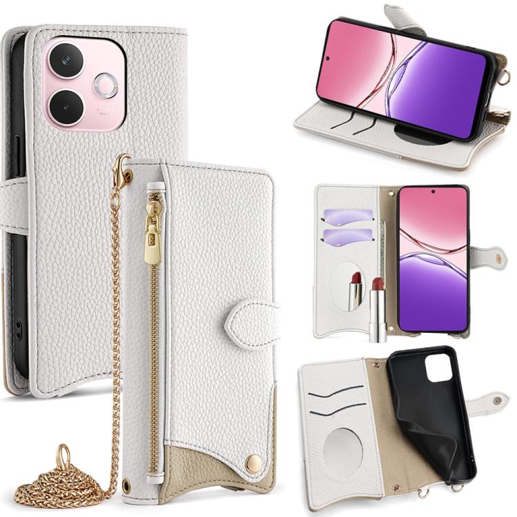 Crossbody Chain Fishtail Litchi Leather Phone Case, For OPPO Find X9, For OPPO F31 5G, For OPPO Find X9 Pro, For OPPO K13 Turbo Pro 5G, For OPPO Reno14 F 5G, For OPPO A5x 5G / A3 4G / 5G / A3x 4G / 5G, For OPPO Find X8s+, For OPPO Find X8s             ...