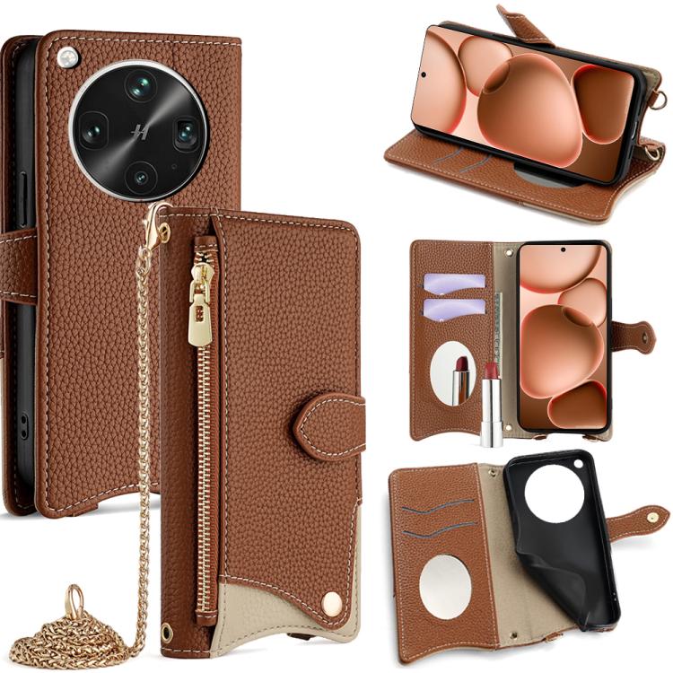 Crossbody Chain Fishtail Litchi Leather Phone Case, For OPPO Find X9, For OPPO F31 5G, For OPPO Find X9 Pro, For OPPO K13 Turbo Pro 5G, For OPPO Reno14 F 5G, For OPPO A5x 5G / A3 4G / 5G / A3x 4G / 5G, For OPPO Find X8s+, For OPPO Find X8s             ...