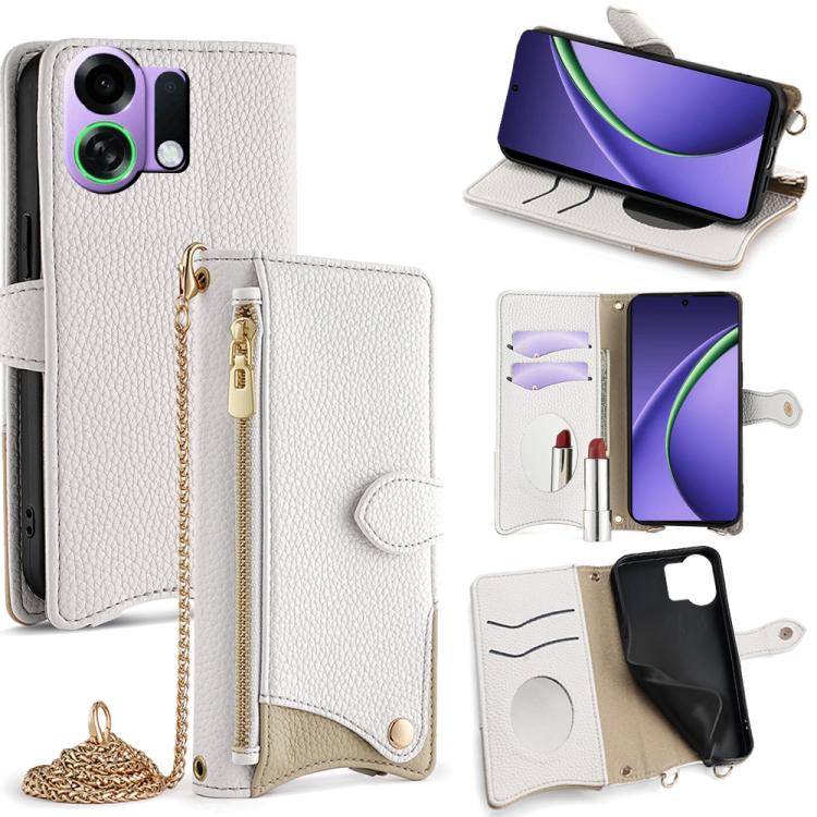 Crossbody Chain Fishtail Litchi Leather Phone Case, For OPPO Find X9, For OPPO F31 5G, For OPPO Find X9 Pro, For OPPO K13 Turbo Pro 5G, For OPPO Reno14 F 5G, For OPPO A5x 5G / A3 4G / 5G / A3x 4G / 5G, For OPPO Find X8s+, For OPPO Find X8s             ...