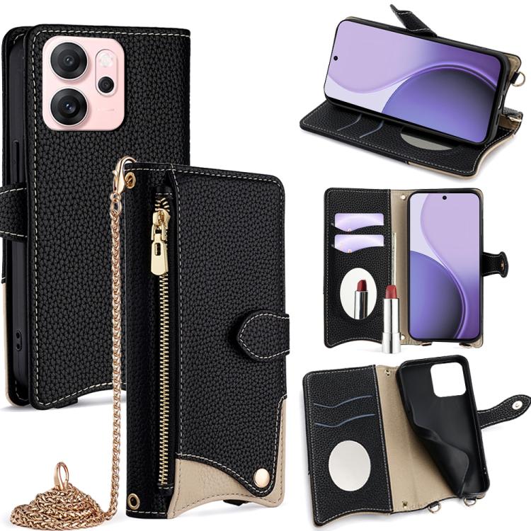 Crossbody Chain Fishtail Litchi Leather Phone Case, For OPPO Find X9, For OPPO F31 5G, For OPPO Find X9 Pro, For OPPO K13 Turbo Pro 5G, For OPPO Reno14 F 5G, For OPPO A5x 5G / A3 4G / 5G / A3x 4G / 5G, For OPPO Find X8s+, For OPPO Find X8s             ...