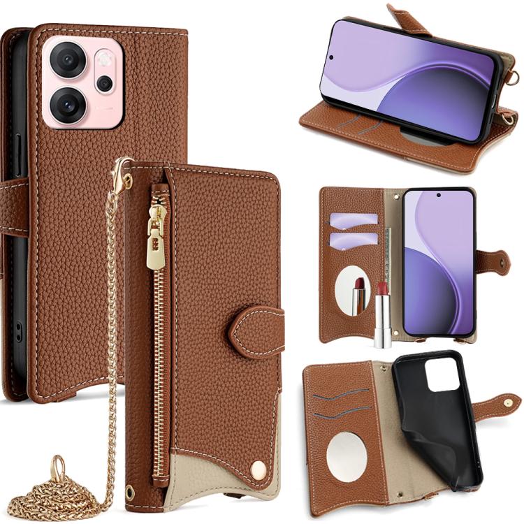 Crossbody Chain Fishtail Litchi Leather Phone Case, For OPPO Find X9, For OPPO F31 5G, For OPPO Find X9 Pro, For OPPO K13 Turbo Pro 5G, For OPPO Reno14 F 5G, For OPPO A5x 5G / A3 4G / 5G / A3x 4G / 5G, For OPPO Find X8s+, For OPPO Find X8s             ...