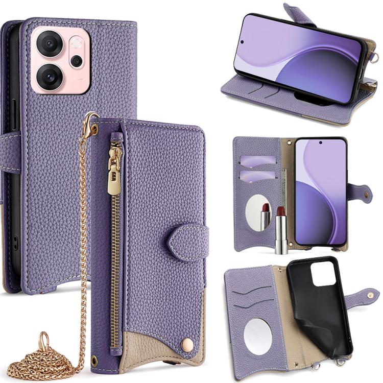 Crossbody Chain Fishtail Litchi Leather Phone Case, For OPPO Find X9, For OPPO F31 5G, For OPPO Find X9 Pro, For OPPO K13 Turbo Pro 5G, For OPPO Reno14 F 5G, For OPPO A5x 5G / A3 4G / 5G / A3x 4G / 5G, For OPPO Find X8s+, For OPPO Find X8s             ...