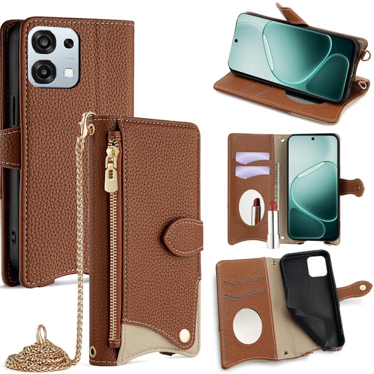 Crossbody Chain Fishtail Litchi Leather Phone Case, For OPPO Find X9, For OPPO F31 5G, For OPPO Find X9 Pro, For OPPO K13 Turbo Pro 5G, For OPPO Reno14 F 5G, For OPPO A5x 5G / A3 4G / 5G / A3x 4G / 5G, For OPPO Find X8s+, For OPPO Find X8s             ...
