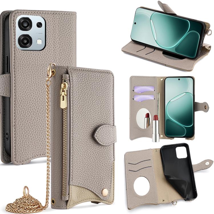 Crossbody Chain Fishtail Litchi Leather Phone Case, For OPPO Find X9, For OPPO F31 5G, For OPPO Find X9 Pro, For OPPO K13 Turbo Pro 5G, For OPPO Reno14 F 5G, For OPPO A5x 5G / A3 4G / 5G / A3x 4G / 5G, For OPPO Find X8s+, For OPPO Find X8s             ...