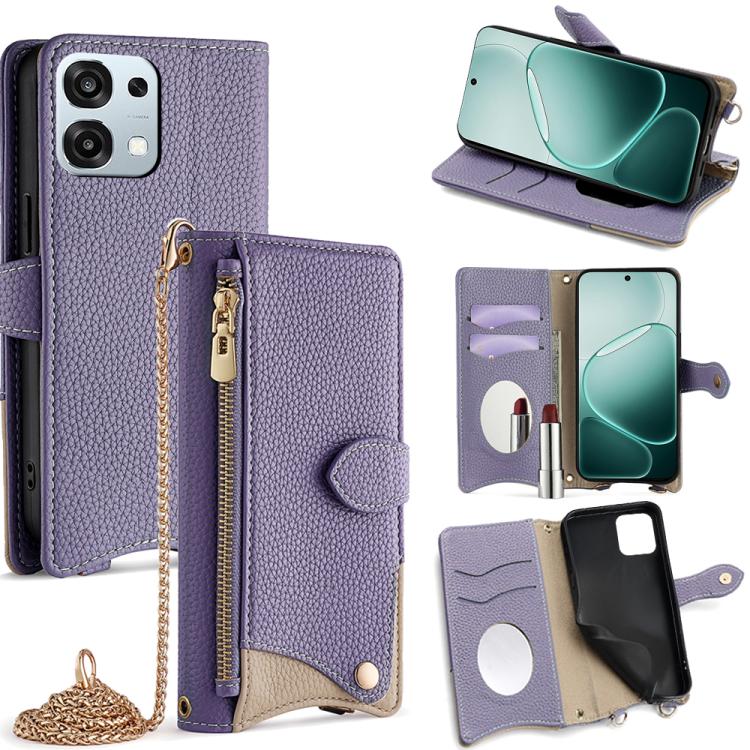 Crossbody Chain Fishtail Litchi Leather Phone Case, For OPPO Find X9, For OPPO F31 5G, For OPPO Find X9 Pro, For OPPO K13 Turbo Pro 5G, For OPPO Reno14 F 5G, For OPPO A5x 5G / A3 4G / 5G / A3x 4G / 5G, For OPPO Find X8s+, For OPPO Find X8s             ...