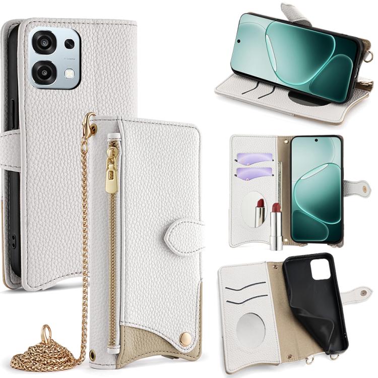 Crossbody Chain Fishtail Litchi Leather Phone Case, For OPPO Find X9, For OPPO F31 5G, For OPPO Find X9 Pro, For OPPO K13 Turbo Pro 5G, For OPPO Reno14 F 5G, For OPPO A5x 5G / A3 4G / 5G / A3x 4G / 5G, For OPPO Find X8s+, For OPPO Find X8s             ...