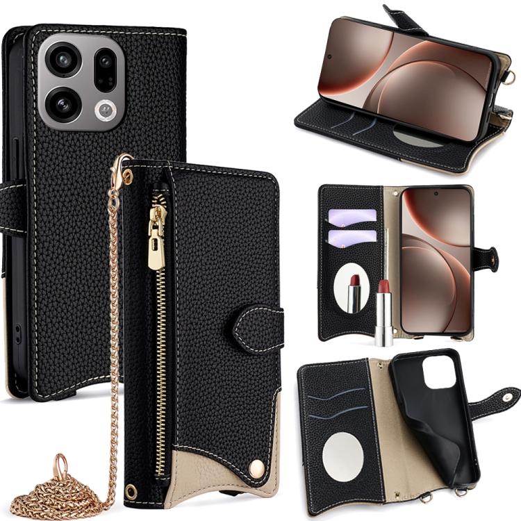 Crossbody Chain Fishtail Litchi Leather Phone Case, For OPPO Find X9, For OPPO F31 5G, For OPPO Find X9 Pro, For OPPO K13 Turbo Pro 5G, For OPPO Reno14 F 5G, For OPPO A5x 5G / A3 4G / 5G / A3x 4G / 5G, For OPPO Find X8s+, For OPPO Find X8s             ...