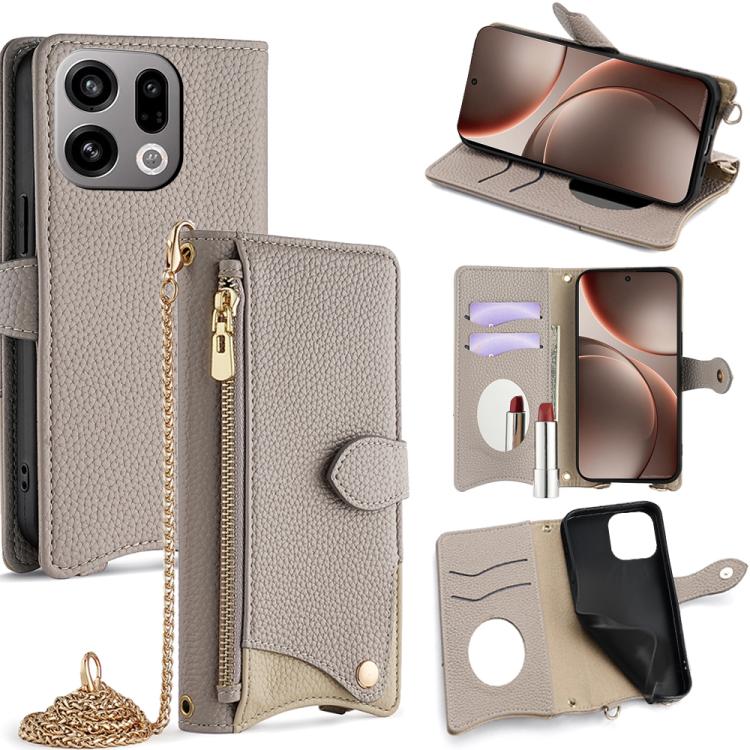 Crossbody Chain Fishtail Litchi Leather Phone Case, For OPPO Find X9, For OPPO F31 5G, For OPPO Find X9 Pro, For OPPO K13 Turbo Pro 5G, For OPPO Reno14 F 5G, For OPPO A5x 5G / A3 4G / 5G / A3x 4G / 5G, For OPPO Find X8s+, For OPPO Find X8s             ...