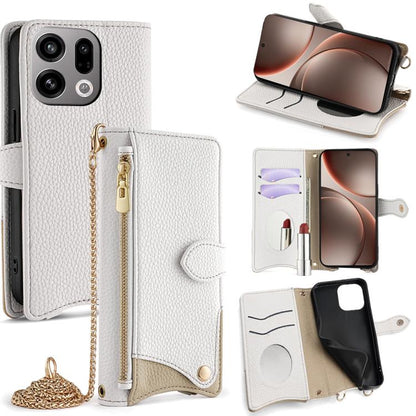Crossbody Chain Fishtail Litchi Leather Phone Case, For OPPO Find X9, For OPPO F31 5G, For OPPO Find X9 Pro, For OPPO K13 Turbo Pro 5G, For OPPO Reno14 F 5G, For OPPO A5x 5G / A3 4G / 5G / A3x 4G / 5G, For OPPO Find X8s+, For OPPO Find X8s             ...