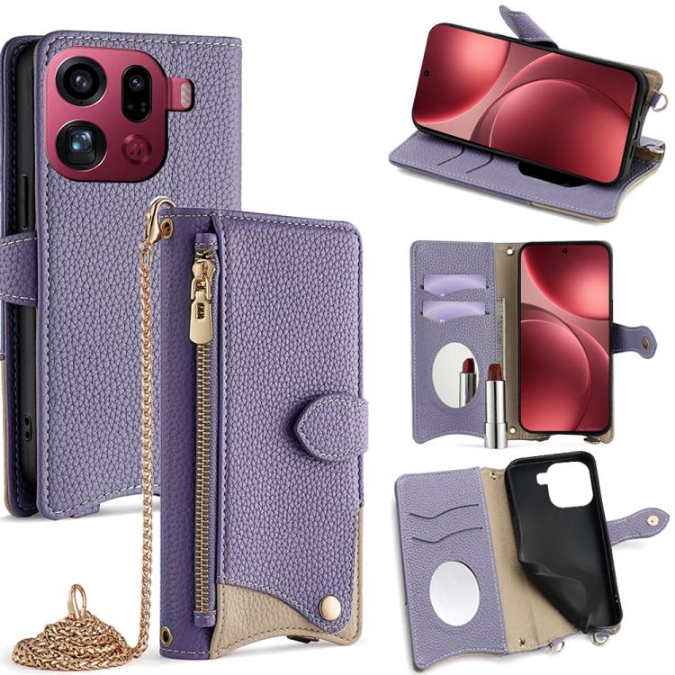 Crossbody Chain Fishtail Litchi Leather Phone Case, For OPPO Find X9, For OPPO F31 5G, For OPPO Find X9 Pro, For OPPO K13 Turbo Pro 5G, For OPPO Reno14 F 5G, For OPPO A5x 5G / A3 4G / 5G / A3x 4G / 5G, For OPPO Find X8s+, For OPPO Find X8s             ...