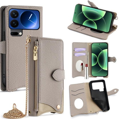 Crossbody Chain Fishtail Litchi Leather Phone Case, For Xiaomi 17 Pro Max, For Xiaomi 17 Pro, For Xiaomi 17, For Xiaomi Civi 5 Pro, For Xiaomi 15 Ultra, For Xiaomi 14
