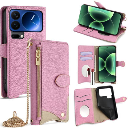 Crossbody Chain Fishtail Litchi Leather Phone Case, For Xiaomi 17 Pro Max, For Xiaomi 17 Pro, For Xiaomi 17, For Xiaomi Civi 5 Pro, For Xiaomi 15 Ultra, For Xiaomi 14
