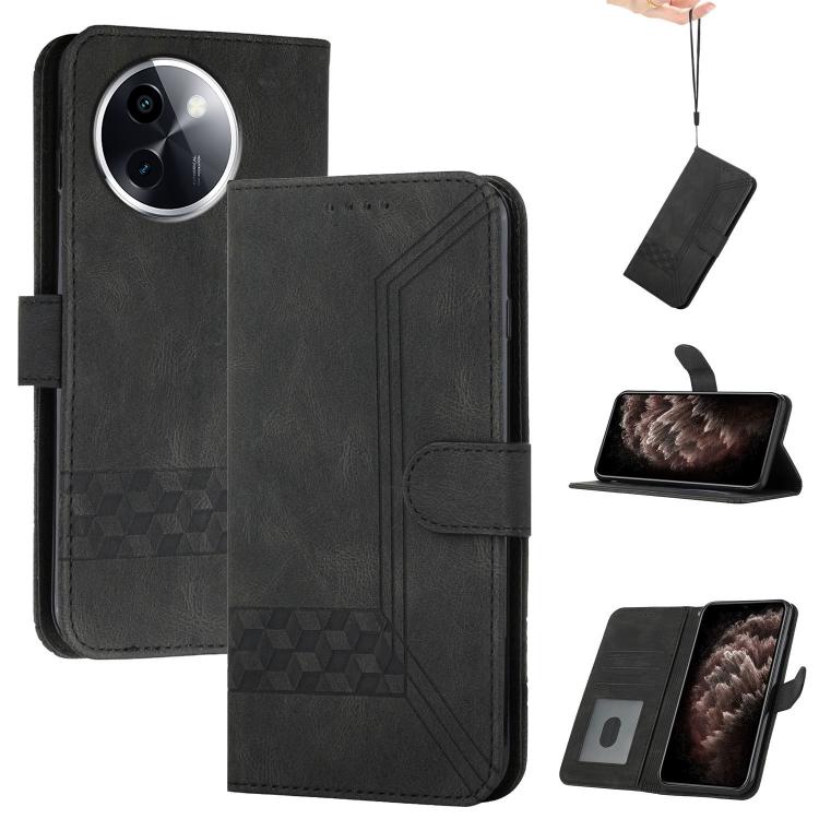 Cubic Skin Feel Flip Leather Phone Case, For vivo V50, For vivo X200 Pro, For vivo Y200i