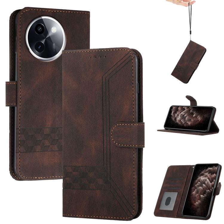 Cubic Skin Feel Flip Leather Phone Case, For vivo V50, For vivo X200 Pro, For vivo Y200i