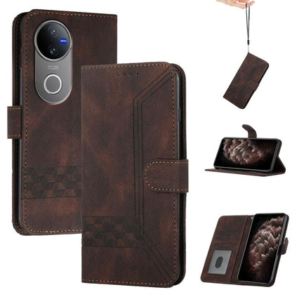 Cubic Skin Feel Flip Leather Phone Case, For vivo V50, For vivo X200 Pro, For vivo Y200i