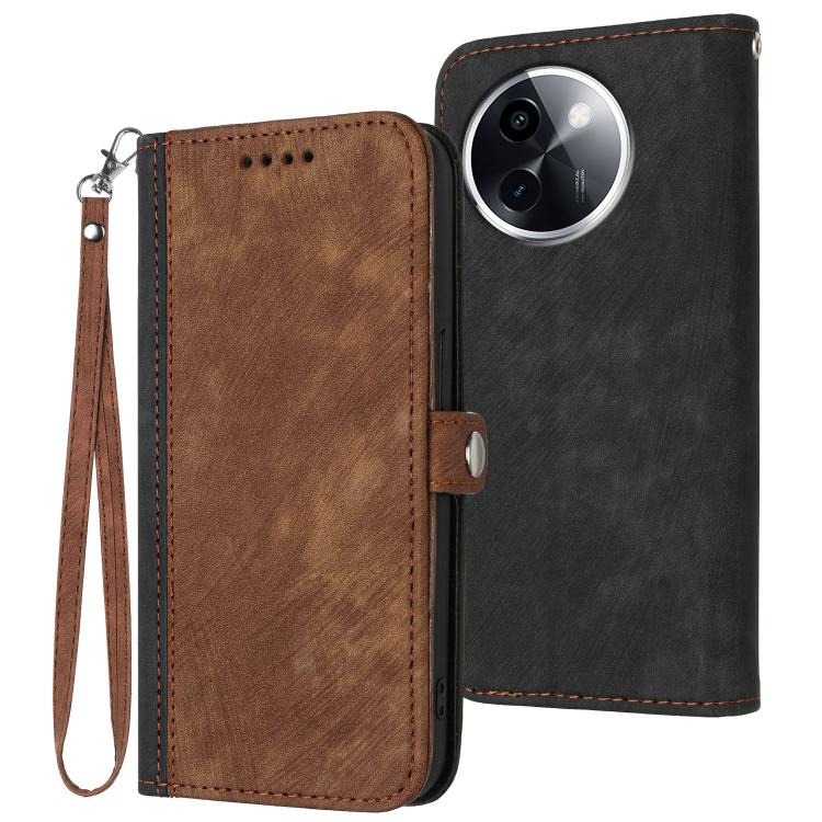 Side Buckle Double Fold Hand Strap Leather Phone Case, For vivo V50 Lite 4G / 5G, For vivo Y39 5G, For vivo Y29s 5G / Y04 4G Global, For vivo Y29 4G, For vivo V50, For vivo X200 Pro, For vivo Y200i