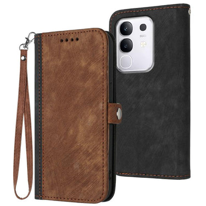 Side Buckle Double Fold Hand Strap Leather Phone Case, For vivo V50 Lite 4G / 5G, For vivo Y39 5G, For vivo Y29s 5G / Y04 4G Global, For vivo Y29 4G, For vivo V50, For vivo X200 Pro, For vivo Y200i