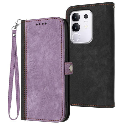 Side Buckle Double Fold Hand Strap Leather Phone Case, For vivo V50 Lite 4G / 5G, For vivo Y39 5G, For vivo Y29s 5G / Y04 4G Global, For vivo Y29 4G, For vivo V50, For vivo X200 Pro, For vivo Y200i