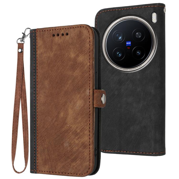 Side Buckle Double Fold Hand Strap Leather Phone Case, For vivo V50 Lite 4G / 5G, For vivo Y39 5G, For vivo Y29s 5G / Y04 4G Global, For vivo Y29 4G, For vivo V50, For vivo X200 Pro, For vivo Y200i