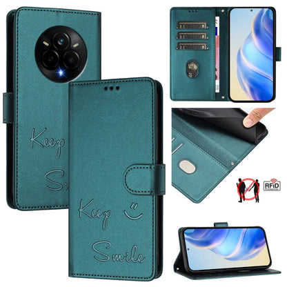 Smile Embossing RFID Leather Phone Case, For Realme C71 4G Global, For Realme 14x Global / V70 5G / C75 5G, For Realme Narzo 80 Pro / 14 Pro 5G India, For Realme 14 5G / 14T 5G Global, For Realme P3 Ultra 5G, For Realme P3 5G, For Realme 14 Pro+ 5G    ...