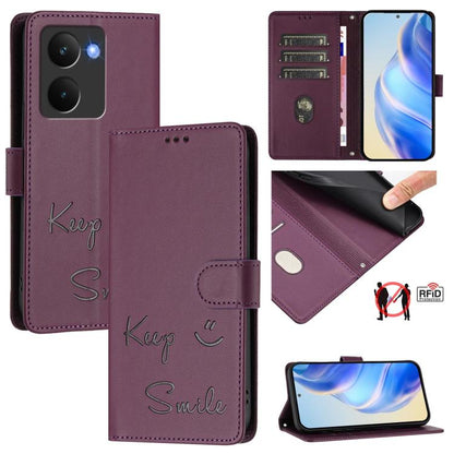 Smile Embossing RFID Leather Phone Case, For Realme C71 4G Global, For Realme 14x Global / V70 5G / C75 5G, For Realme Narzo 80 Pro / 14 Pro 5G India, For Realme 14 5G / 14T 5G Global, For Realme P3 Ultra 5G, For Realme P3 5G, For Realme 14 Pro+ 5G    ...