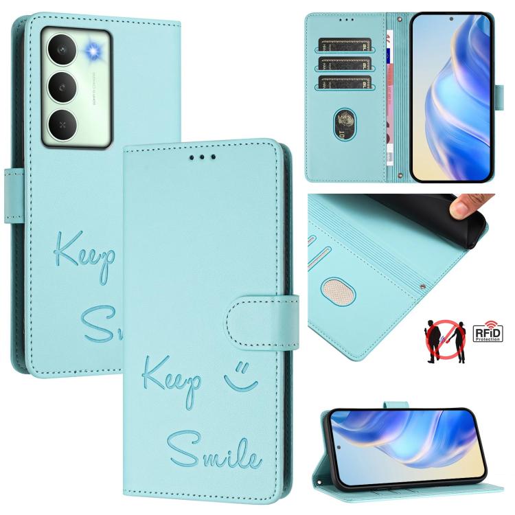 Smile Embossing RFID Leather Phone Case, For Realme C71 4G Global, For Realme 14x Global / V70 5G / C75 5G, For Realme Narzo 80 Pro / 14 Pro 5G India, For Realme 14 5G / 14T 5G Global, For Realme P3 Ultra 5G, For Realme P3 5G, For Realme 14 Pro+ 5G    ...