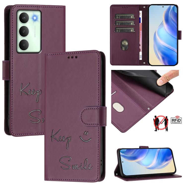 Smile Embossing RFID Leather Phone Case, For Realme C71 4G Global, For Realme 14x Global / V70 5G / C75 5G, For Realme Narzo 80 Pro / 14 Pro 5G India, For Realme 14 5G / 14T 5G Global, For Realme P3 Ultra 5G, For Realme P3 5G, For Realme 14 Pro+ 5G    ...