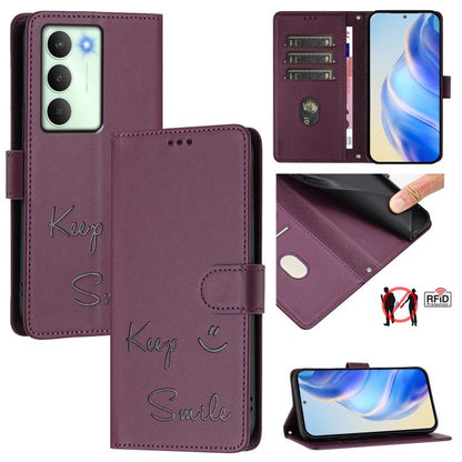 Smile Embossing RFID Leather Phone Case, For Realme C71 4G Global, For Realme 14x Global / V70 5G / C75 5G, For Realme Narzo 80 Pro / 14 Pro 5G India, For Realme 14 5G / 14T 5G Global, For Realme P3 Ultra 5G, For Realme P3 5G, For Realme 14 Pro+ 5G    ...