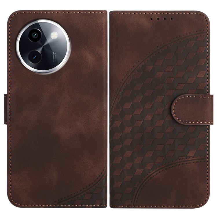 Elephant Head Embossed Phone Leather Case with Lanyard, For vivo Y200i