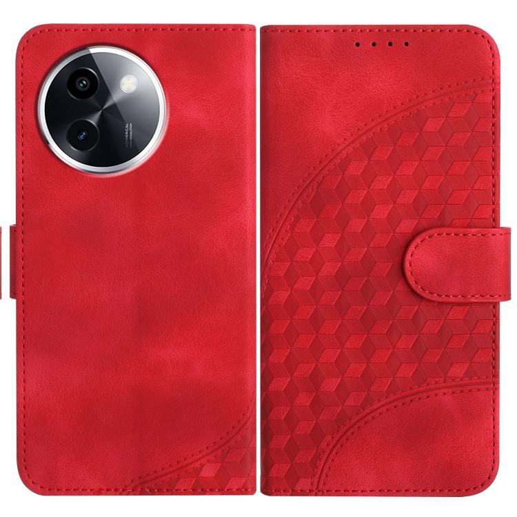 Elephant Head Embossed Phone Leather Case with Lanyard, For vivo Y200i