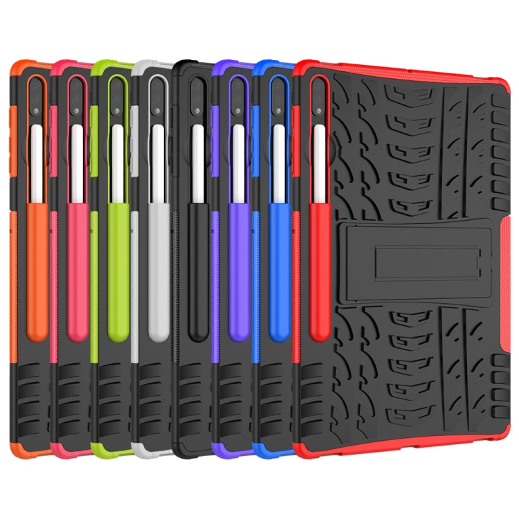 Assorted color rugged tablet cases with textured grip and built-in kickstand