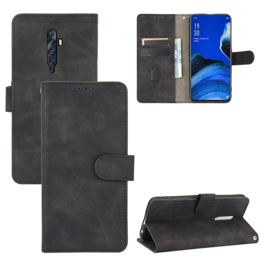 Black PU leather flip phone case with magnetic buckle, card slots, and holder.