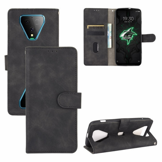 Black PU leather magnetic flip phone wallet case with card slots and kickstand