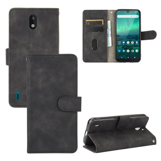 Black magnetic flip wallet phone case with card slots and side holder for Nokia models