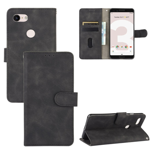 Black PU leather flip phone wallet case with magnetic closure and card slots.