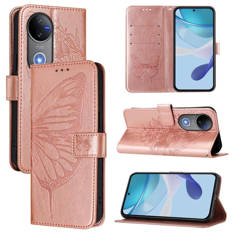 Embossed Butterfly Leather Phone Case, For vivo V50 Global