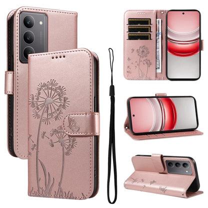 Dandelion Embossed Pattern Flip Leather Phone Case, For Realme 16T 5G, For Realme 16 Pro+ 5G Global, For Realme 16 Pro 5G Global, For Realme P4x 5G, For Realme C85 5G / 15X 5G India, For Realme C85 Pro 4G, For Realme 15T 5G, For Realme C71 4G India    ...