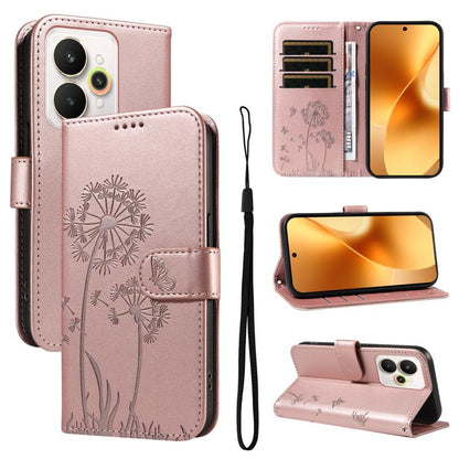 Dandelion Embossed Pattern Flip Leather Phone Case, For Realme 16T 5G, For Realme 16 Pro+ 5G Global, For Realme 16 Pro 5G Global, For Realme P4x 5G, For Realme C85 5G / 15X 5G India, For Realme C85 Pro 4G, For Realme 15T 5G, For Realme C71 4G India    ...