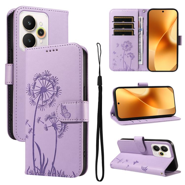 Dandelion Embossed Pattern Flip Leather Phone Case, For Realme 16T 5G, For Realme 16 Pro+ 5G Global, For Realme 16 Pro 5G Global, For Realme P4x 5G, For Realme C85 5G / 15X 5G India, For Realme C85 Pro 4G, For Realme 15T 5G, For Realme C71 4G India    ...