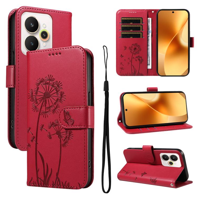 Dandelion Embossed Pattern Flip Leather Phone Case, For Realme 16T 5G, For Realme 16 Pro+ 5G Global, For Realme 16 Pro 5G Global, For Realme P4x 5G, For Realme C85 5G / 15X 5G India, For Realme C85 Pro 4G, For Realme 15T 5G, For Realme C71 4G India    ...