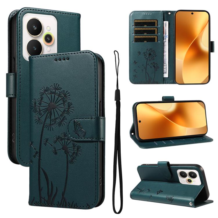 Dandelion Embossed Pattern Flip Leather Phone Case, For Realme 16T 5G, For Realme 16 Pro+ 5G Global, For Realme 16 Pro 5G Global, For Realme P4x 5G, For Realme C85 5G / 15X 5G India, For Realme C85 Pro 4G, For Realme 15T 5G, For Realme C71 4G India    ...