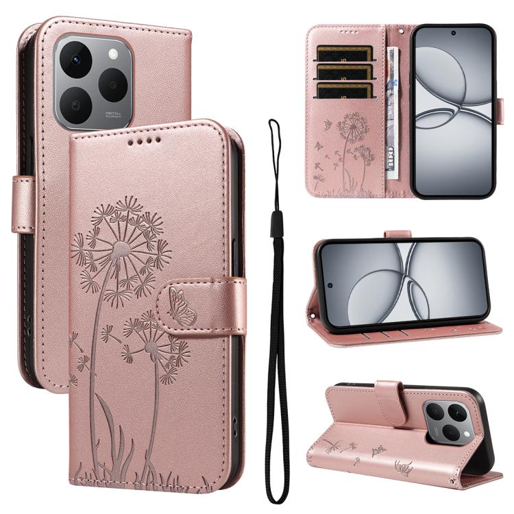 Dandelion Embossed Pattern Flip Leather Phone Case, For Realme 16T 5G, For Realme 16 Pro+ 5G Global, For Realme 16 Pro 5G Global, For Realme P4x 5G, For Realme C85 5G / 15X 5G India, For Realme C85 Pro 4G, For Realme 15T 5G, For Realme C71 4G India    ...