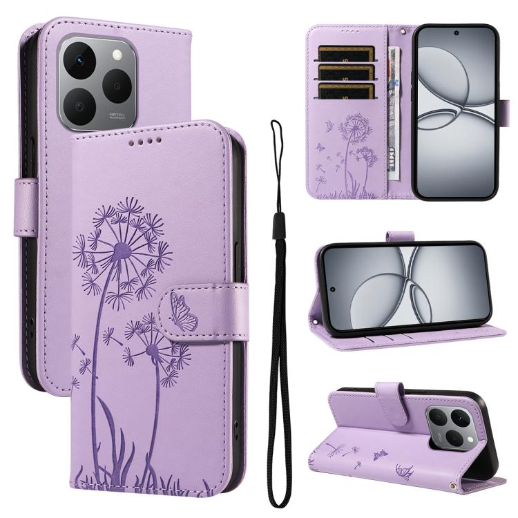 Dandelion Embossed Pattern Flip Leather Phone Case, For Realme 16T 5G, For Realme 16 Pro+ 5G Global, For Realme 16 Pro 5G Global, For Realme P4x 5G, For Realme C85 5G / 15X 5G India, For Realme C85 Pro 4G, For Realme 15T 5G, For Realme C71 4G India    ...