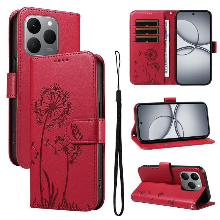 Dandelion Embossed Pattern Flip Leather Phone Case, For Realme 16T 5G, For Realme 16 Pro+ 5G Global, For Realme 16 Pro 5G Global, For Realme P4x 5G, For Realme C85 5G / 15X 5G India, For Realme C85 Pro 4G, For Realme 15T 5G, For Realme C71 4G India    ...